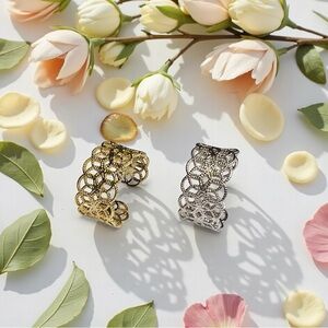 Elegant Gold and Silver Filigree Style Rings